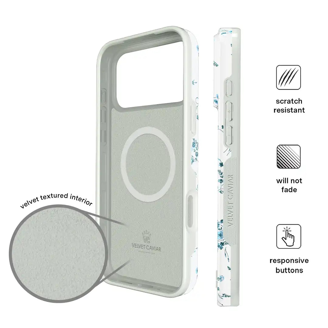 French Blue Floral iPhone Case