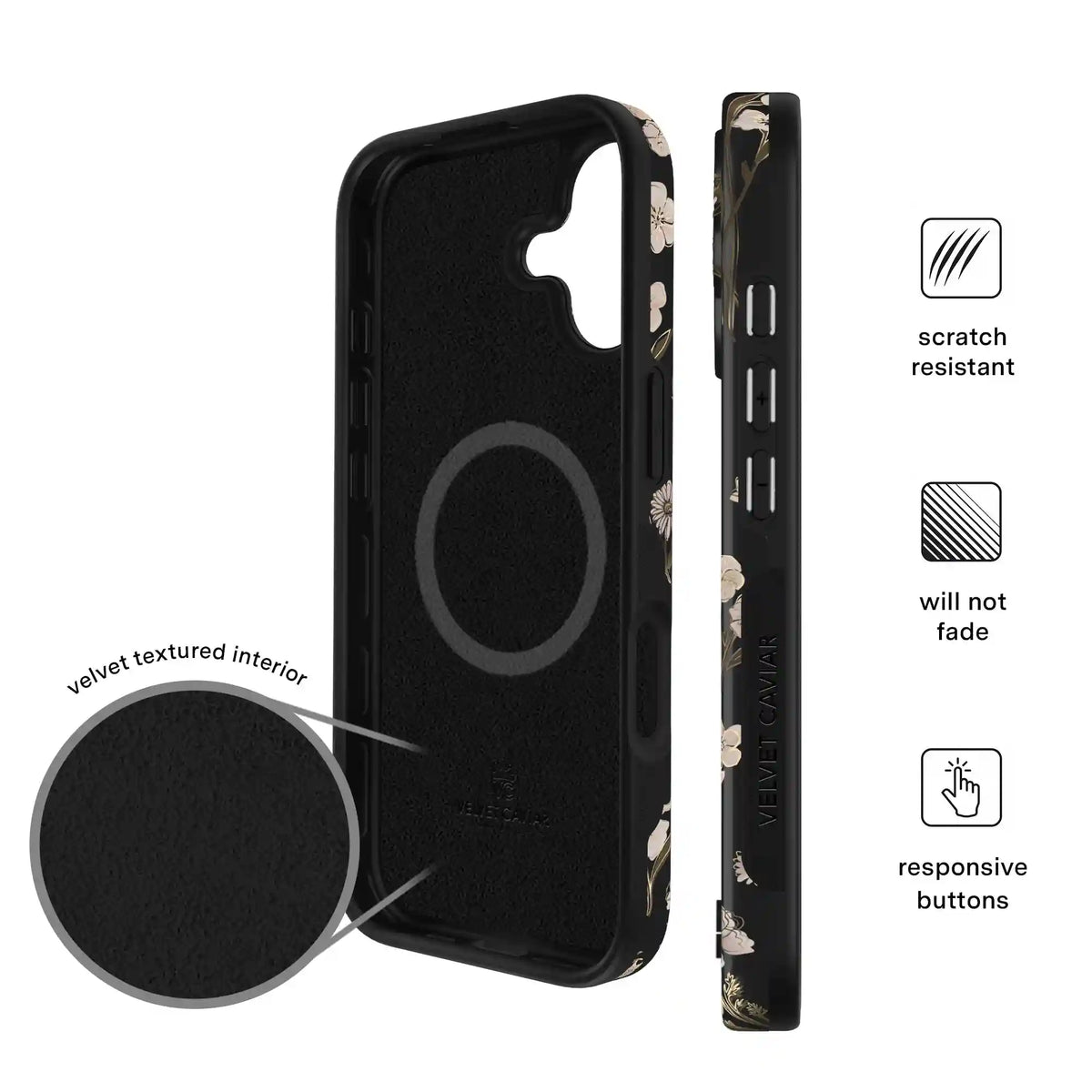 Nightbloom Gold Chrome Floral iPhone Case