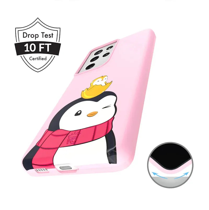 Pudgy Penguins Positive Pink Samsung Case