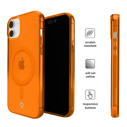 Neon Orange Clear iPhone Case