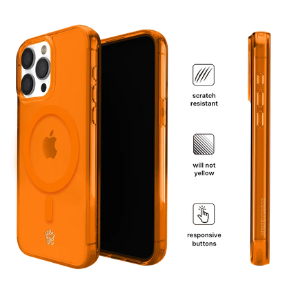 Neon Orange Clear iPhone Case