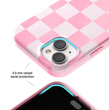 Pink Vibe Checkered iPhone Case