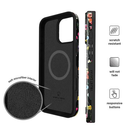 Black Wildflower iPhone Case