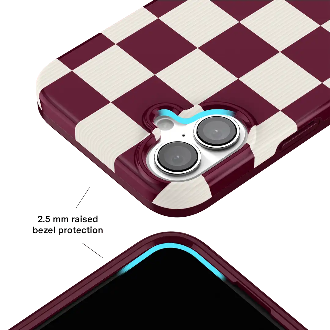 Burgundy Vibe Check iPhone Case