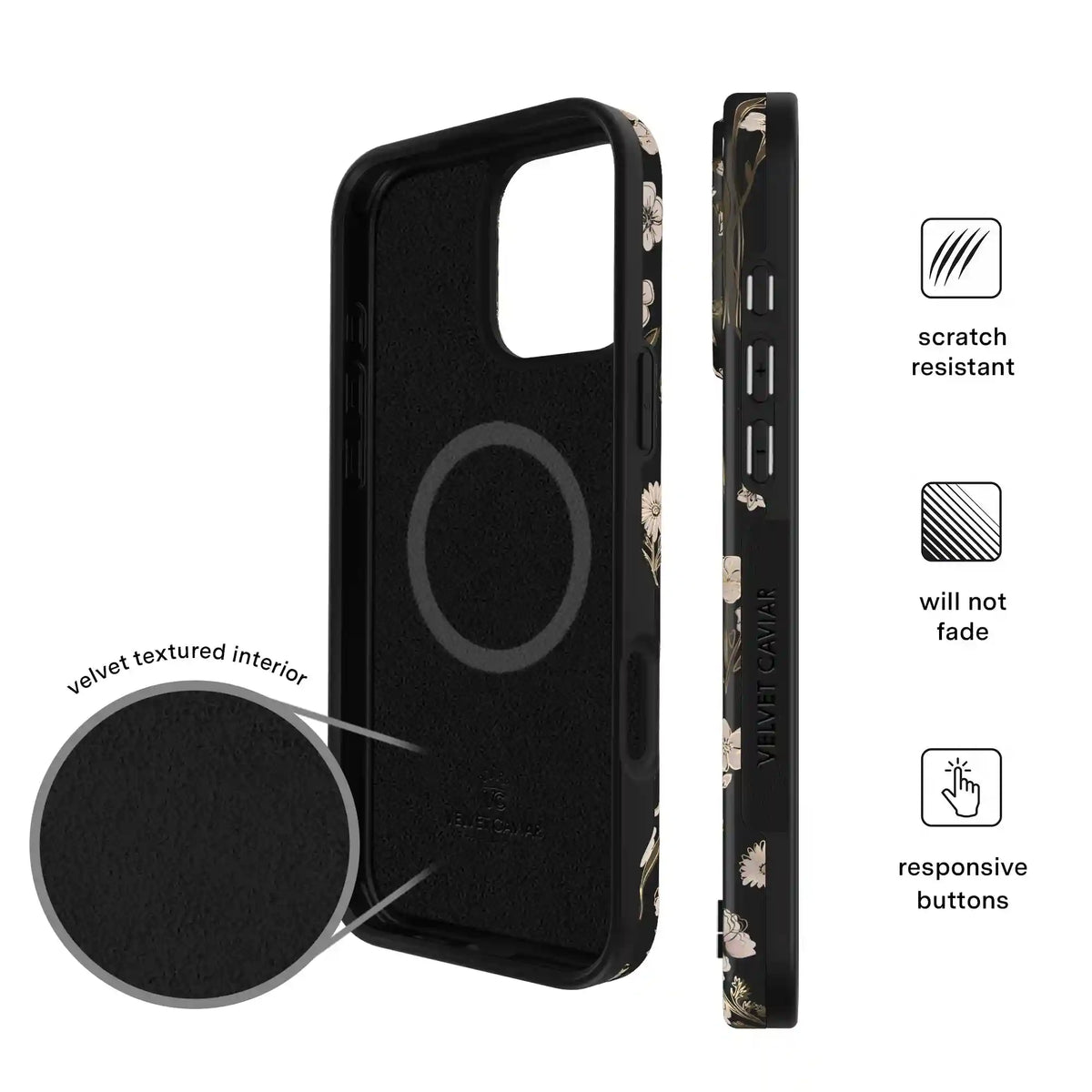 Nightbloom Gold Chrome Floral iPhone Case