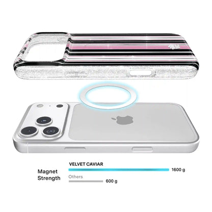 Pretty Punk Stripes Glitter iPhone Case