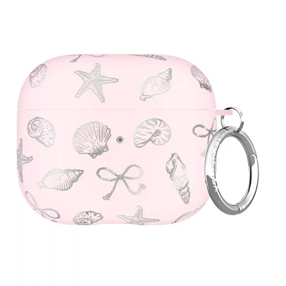 Pink Coastal Seashells AirPod Case