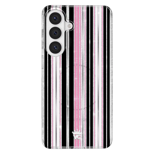Pretty Punk Stripes Glitter Samsung Case