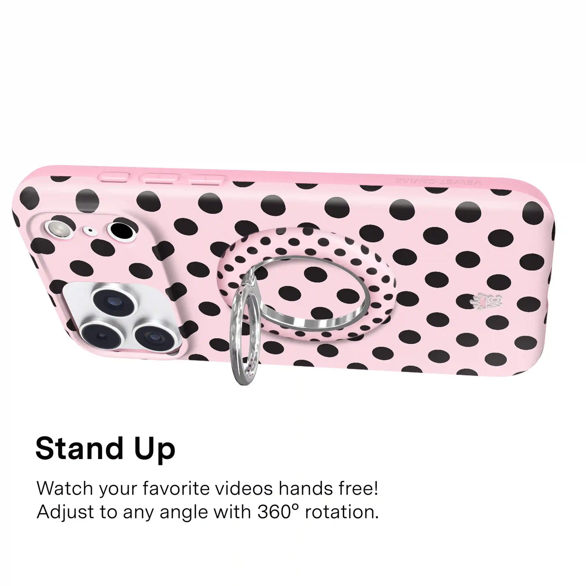 Princess Pink Polka Dot MagSafe Grip Ring
