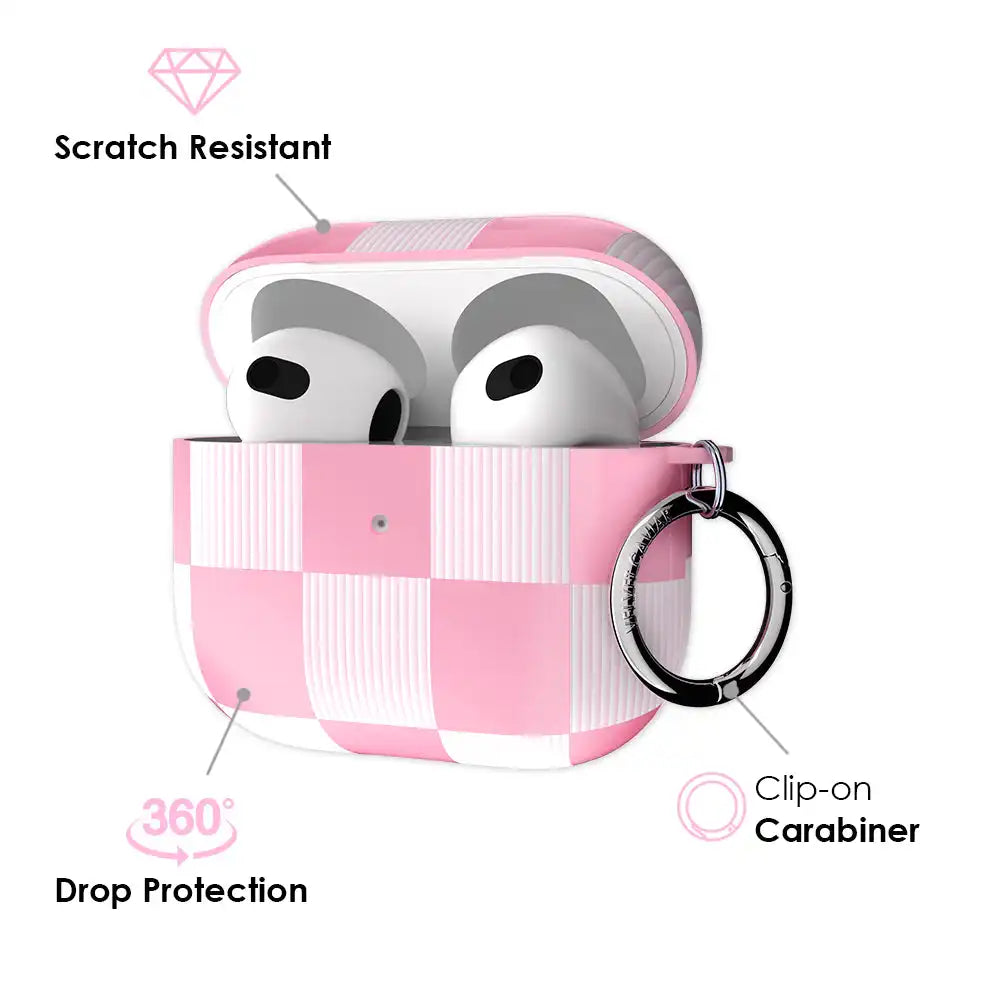 Pink Vibe Checkered AirPod Case