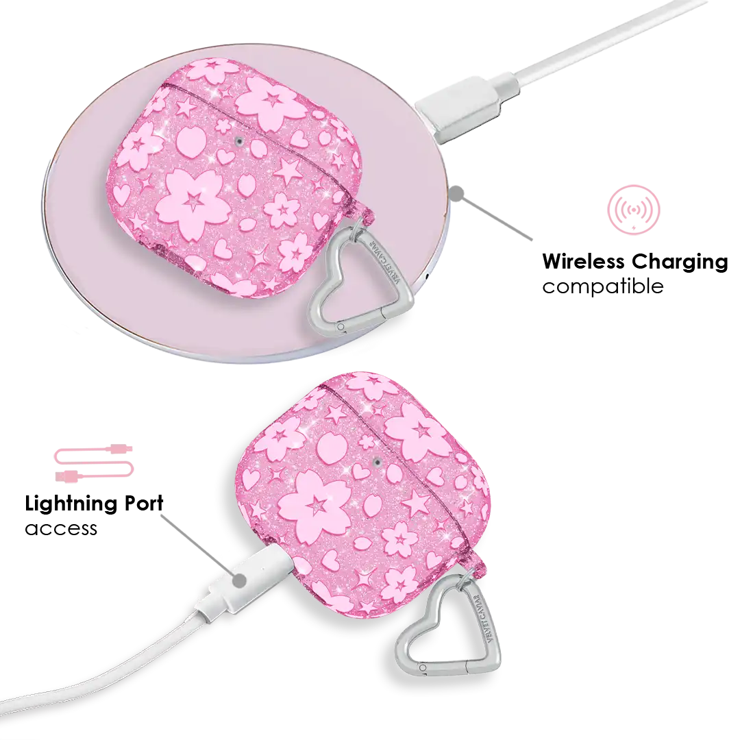 Cherry Blossom Glitter AirPod Case
