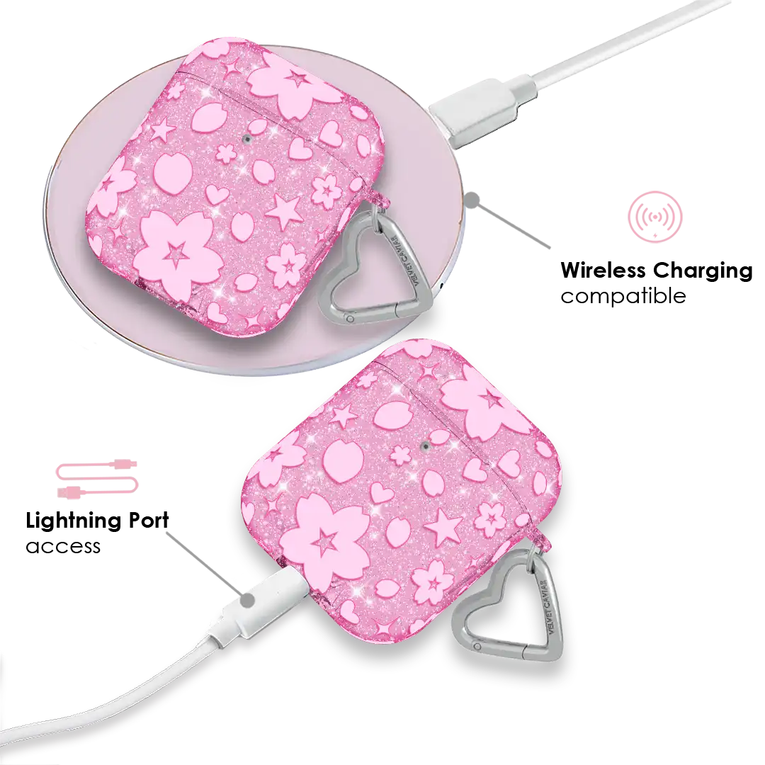 Cherry Blossom Glitter AirPod Case