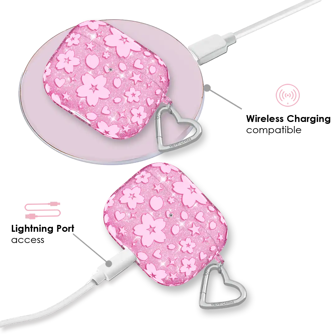 Cherry Blossom Glitter AirPod Case