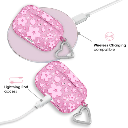 Cherry Blossom Glitter AirPod Case