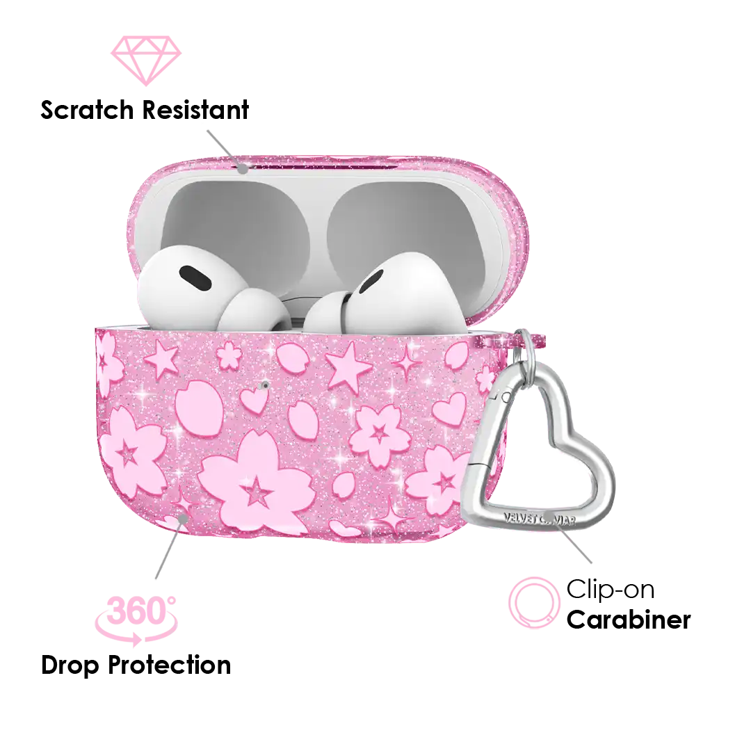 Cherry Blossom Glitter AirPod Case