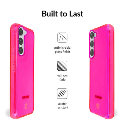 Neon Pink Clear Samsung Case