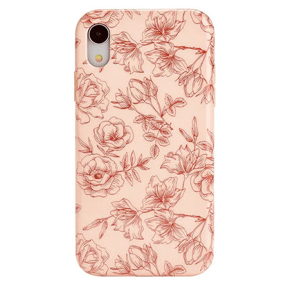 Nude Red Chrome Floral iPhone Case