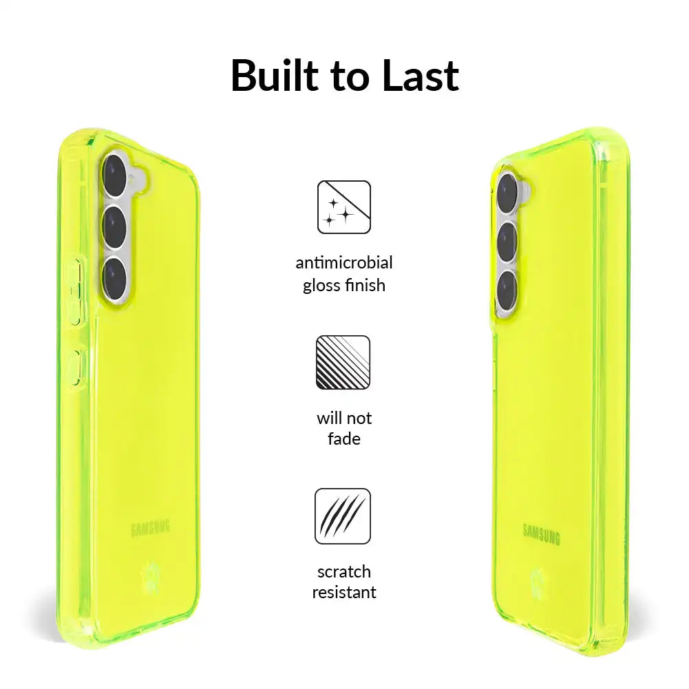 Neon Yellow Clear Samsung Case