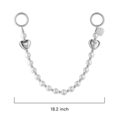 Pearl Heart Bag Chain