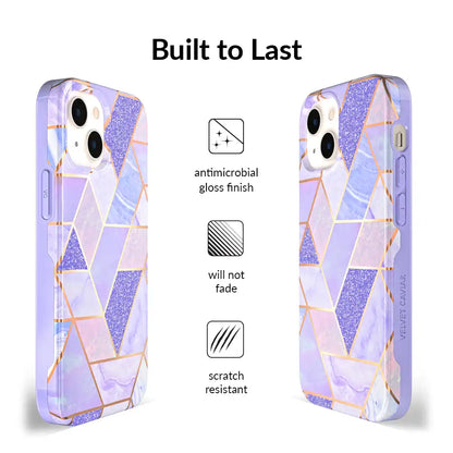 Purple Geometric Marble iPhone Case