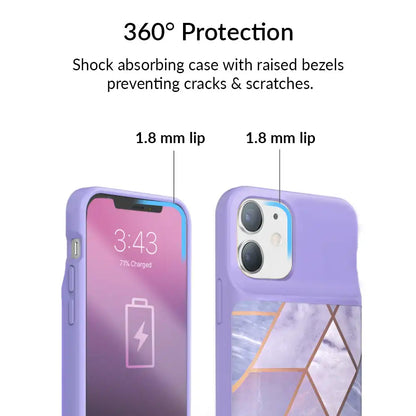 Purple Geometric iPhone Charging Case