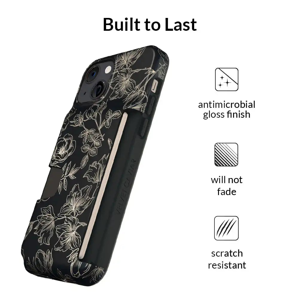 Floral Rose Gold iPhone Wallet Case
