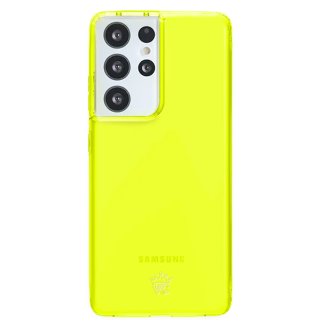 Neon Yellow Clear Samsung Case