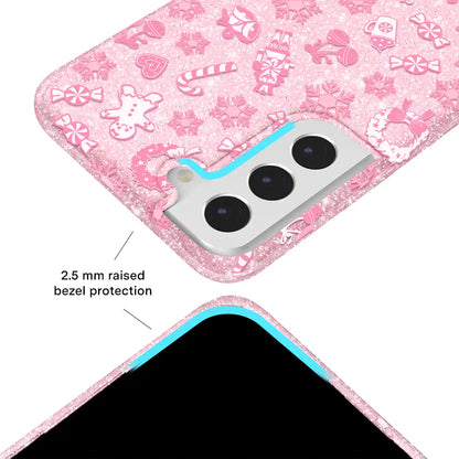 Pink Christmas Glitter Samsung Case