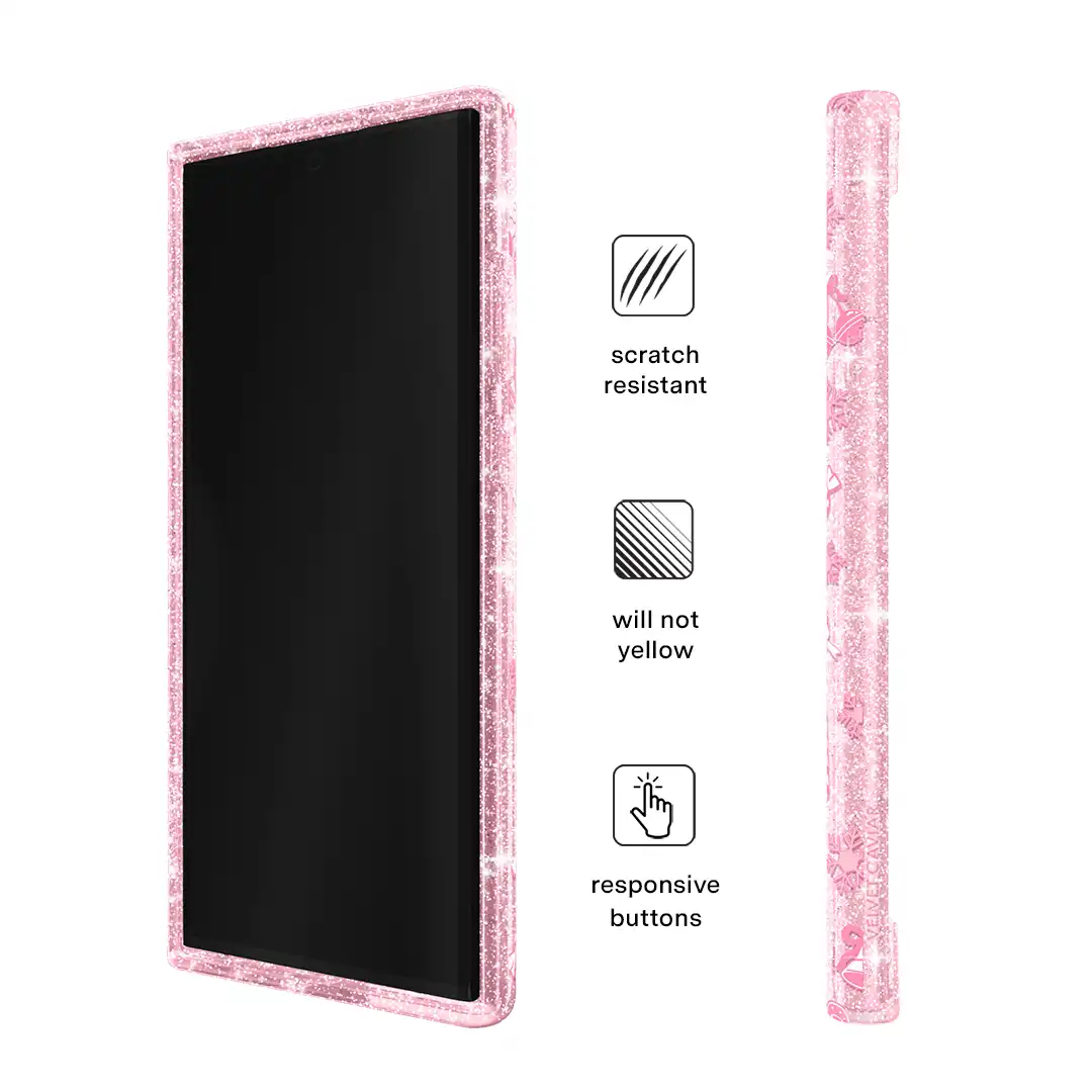 Pink Christmas Glitter Samsung Case