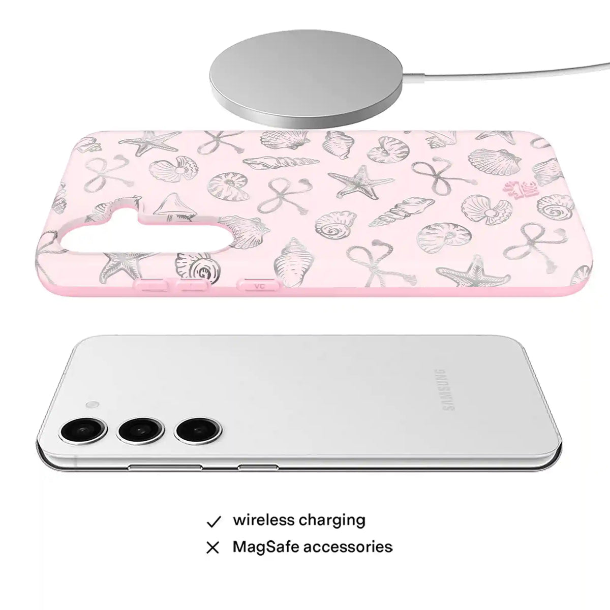 Pink Coastal Seashells Samsung Case