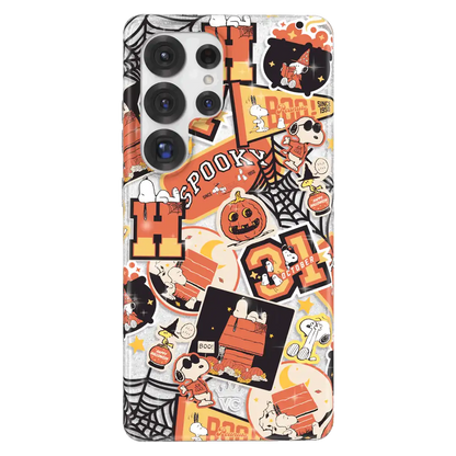 Snoopy Halloween Varsity Glitter Samsung Case