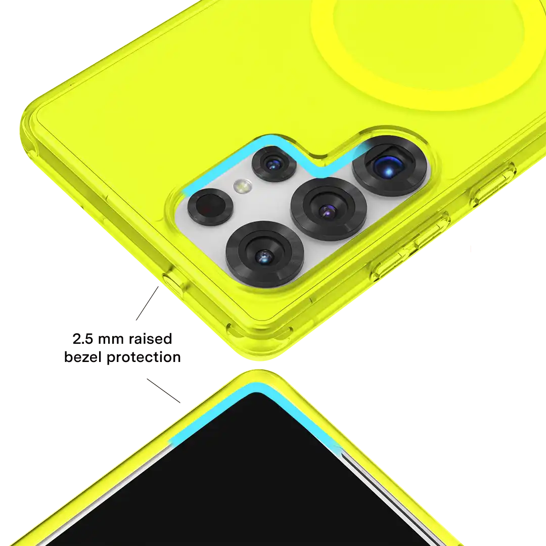 Neon Yellow Clear Samsung Case