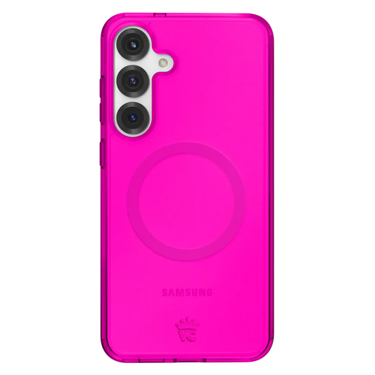 Neon Pink Clear Samsung Case