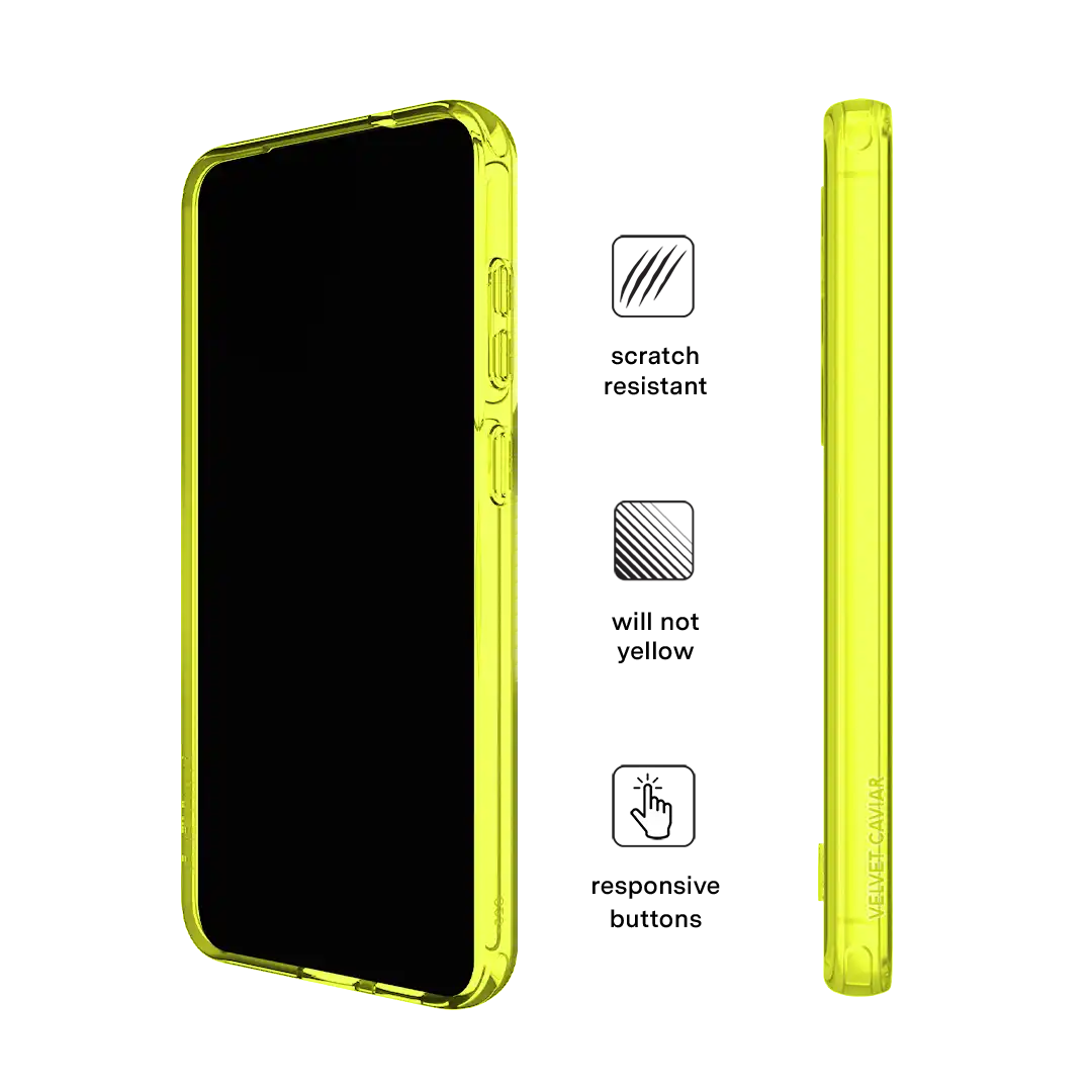 Neon Yellow Clear Samsung Case